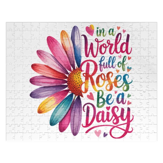 Be a Daisy in a World Full Quote Jigsaw Puzzles