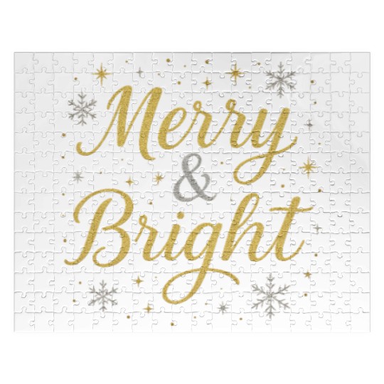 Festive Merry and Bright Holiday Design Jigsaw Puzzles