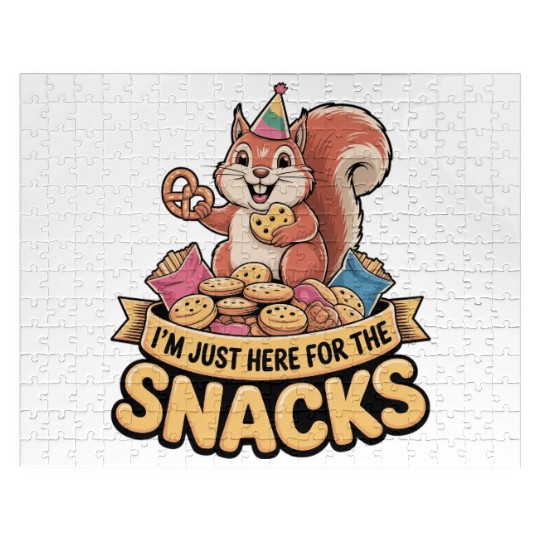 I'm Just Here for the Snacks Funny Foodie Quote Jigsaw Puzzles