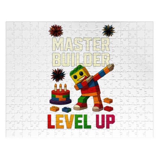 Master Builder Level Up Birthday Kids Party Jigsaw Puzzles