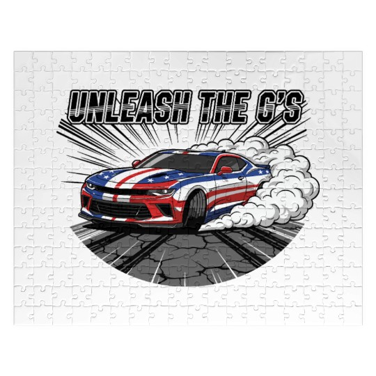 Patriotic American Muscle Car Jigsaw Puzzles