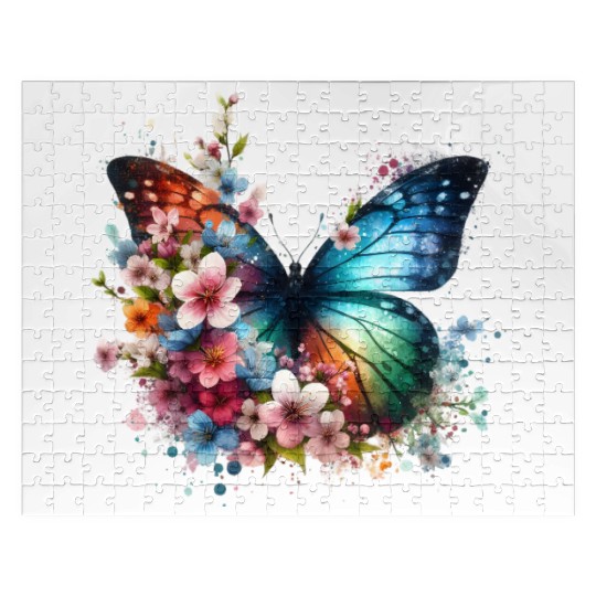 Colorful Butterfly Blossom Fusion Jigsaw Puzzles