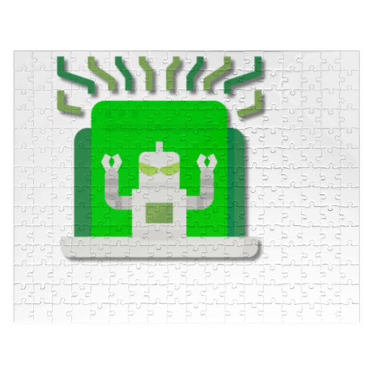 Retro Digital Robot with Glitch Effect Jigsaw Puzzles