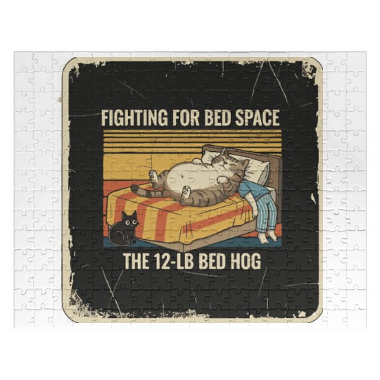 Fighting for Bed Space Cat Design Jigsaw Puzzles