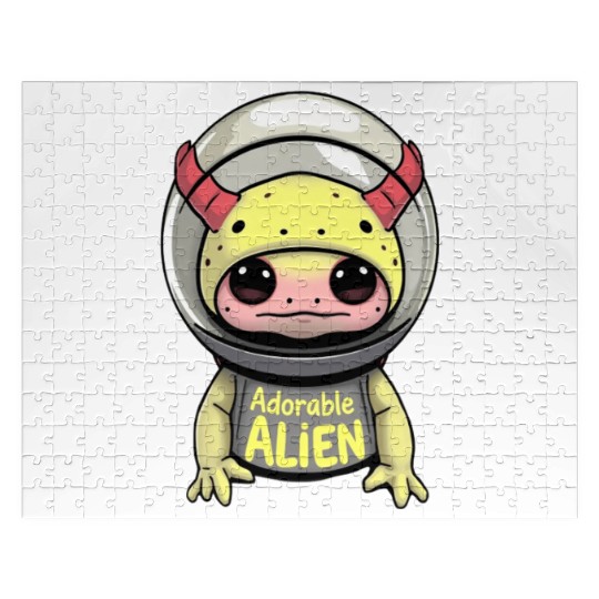 Adorable Alien in Space Helmet Jigsaw Puzzles
