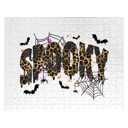 Spooky Season Leopard Halloween Spooky For Girls Jigsaw Puzzles