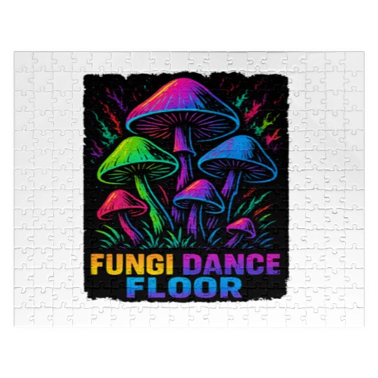 Trippy Mushroom EDM Rave Psychedelic Festival Jigsaw Puzzles