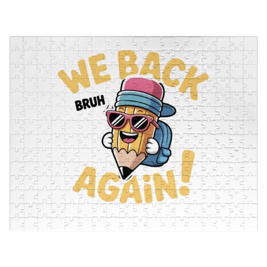 Bruh We Back Back to School Teacher Student Jigsaw Puzzles