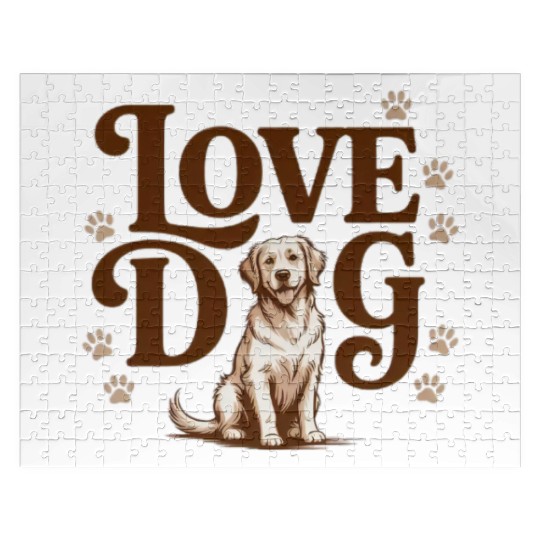 Adorable Labrador Love Illustration Jigsaw Puzzles