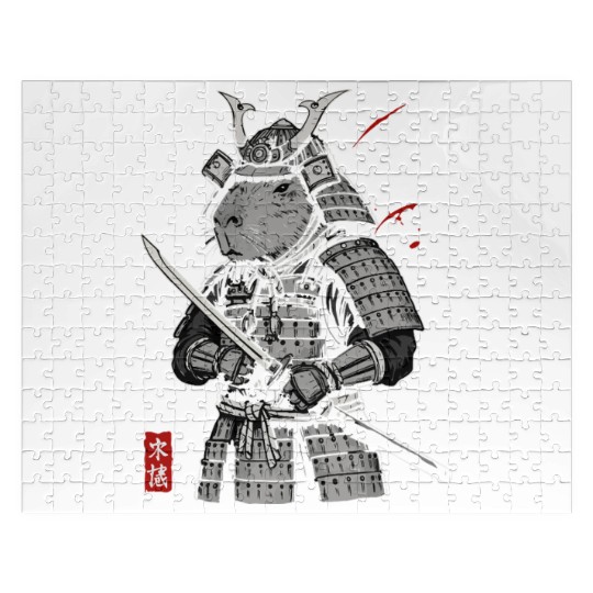 Samurai Otter in Armor Jigsaw Puzzles