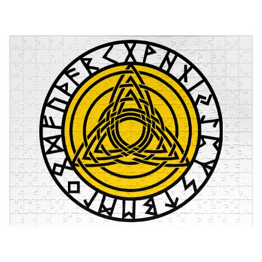 Triple Triquetra, Rune Circle, Trinity, Perfection Jigsaw Puzzles