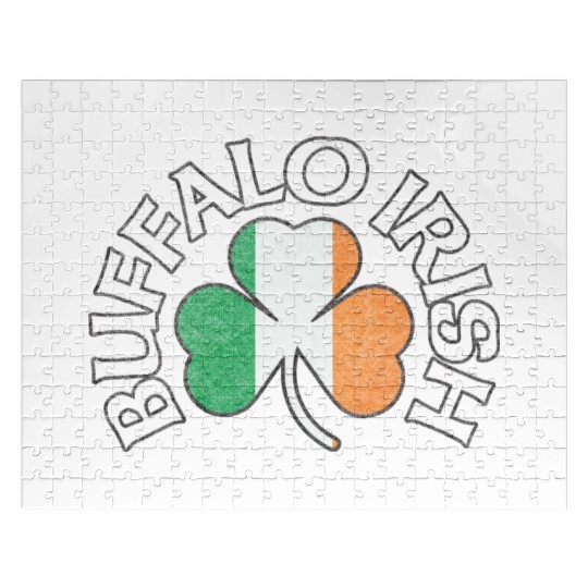 Buffalo Irish Shamrock Flag Clothing Jigsaw Puzzles