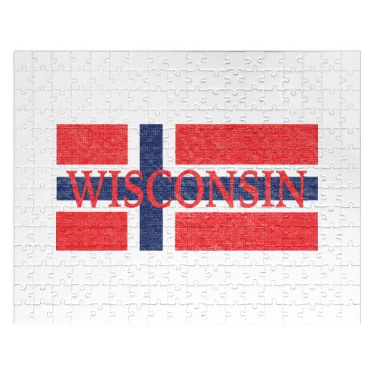 Wisconsin Norwegian Flag Jigsaw Puzzles