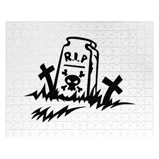 rip rest in peace grave drawing Jigsaw Puzzles