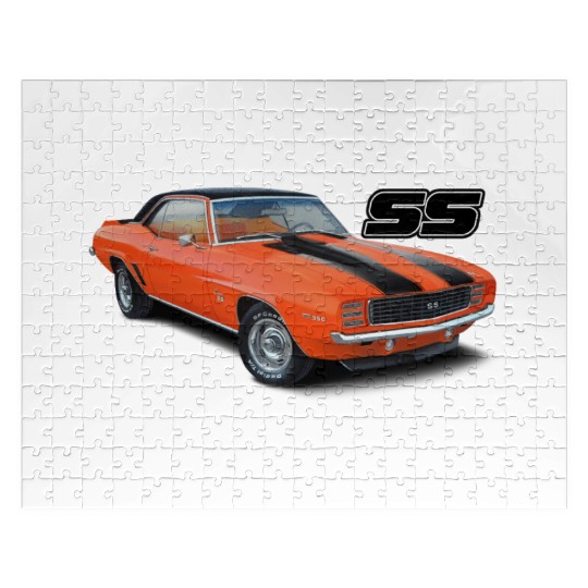 1969 Orange Camaro Jigsaw Puzzles
