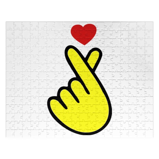 ♥I Love You-Cute Korean Finger Heart Sign♥ Jigsaw Puzzles