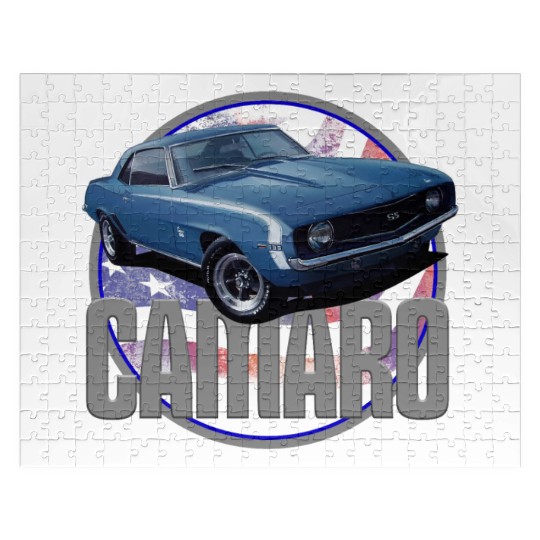 Bold Camaro in Blue Jigsaw Puzzles