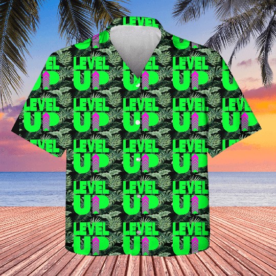 Level Up Neon Green Kids Hawaiians