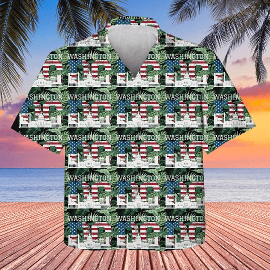 Washington Dc Capitol Hill Usa Flag Souvenir Gift Kids Hawaiians