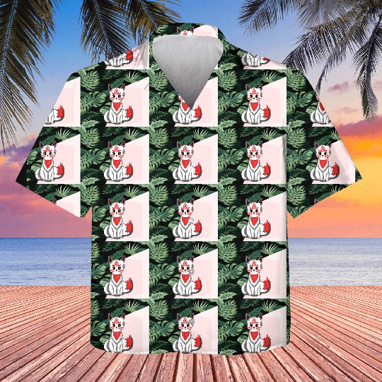 Red Kitsune Fox Kids Hawaiians