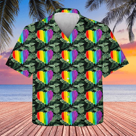 Pride Rainbow Heart Kids Hawaiians