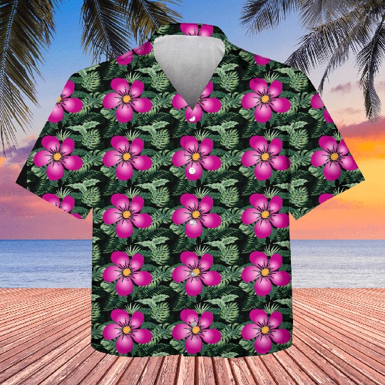 pink blooming daisy flower flowery, floral pattern Kids Hawaiians