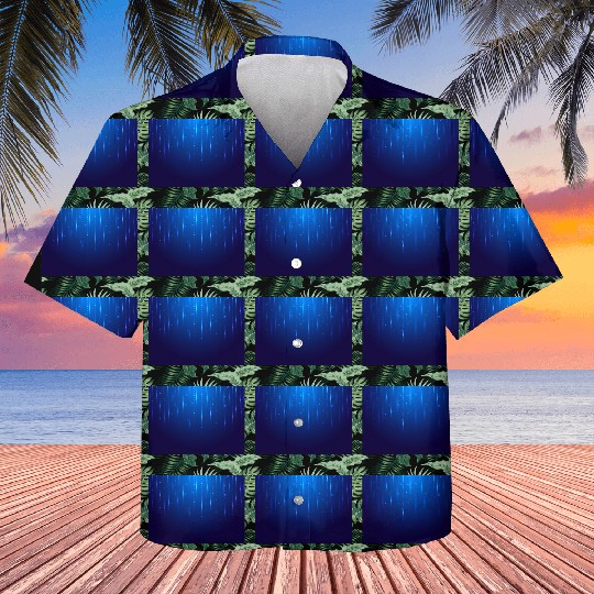 Navy Blue Glowing Neon Dots Kids Hawaiians