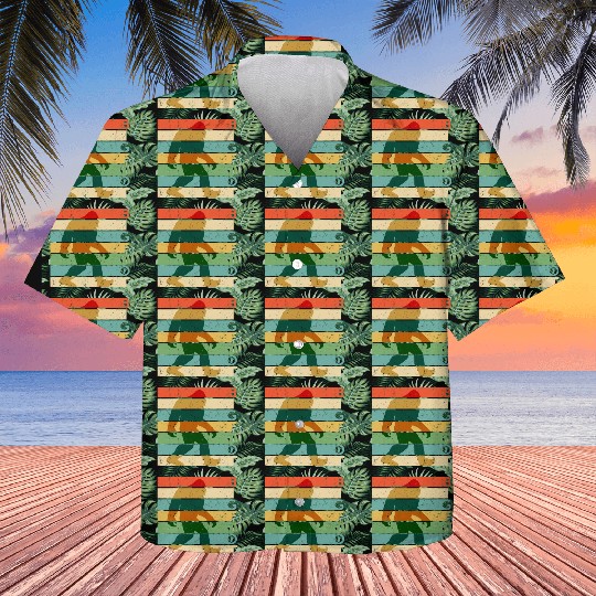 Bigfoot Retro Vintage Sasquatch Yeti Rainbow Kids Hawaiians