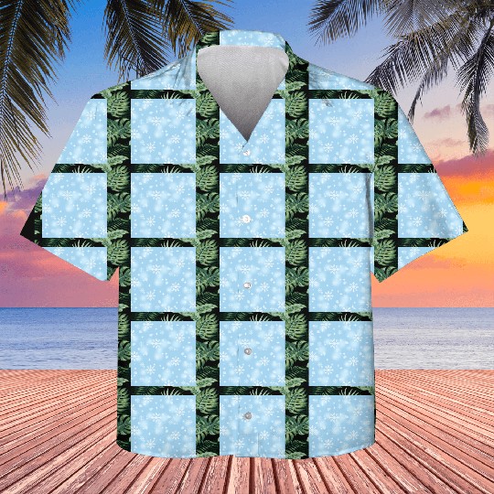 Elegant Blue Bokeh Snowflakes Pattern Kids Hawaiians