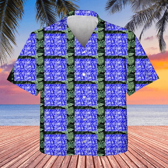 Navy Blue White Snowflakes Pattern Kids Hawaiians