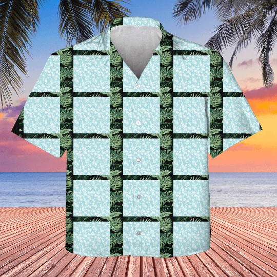 Teal Snowflakes Pattern Kids Hawaiians