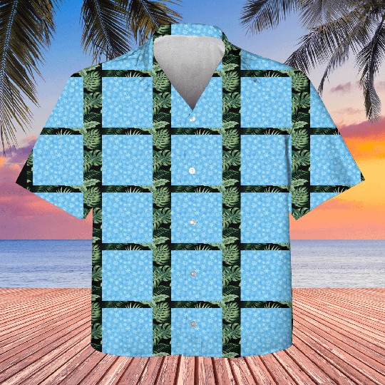 Pretty Light Blue Snowflakes Pattern Kids Hawaiians