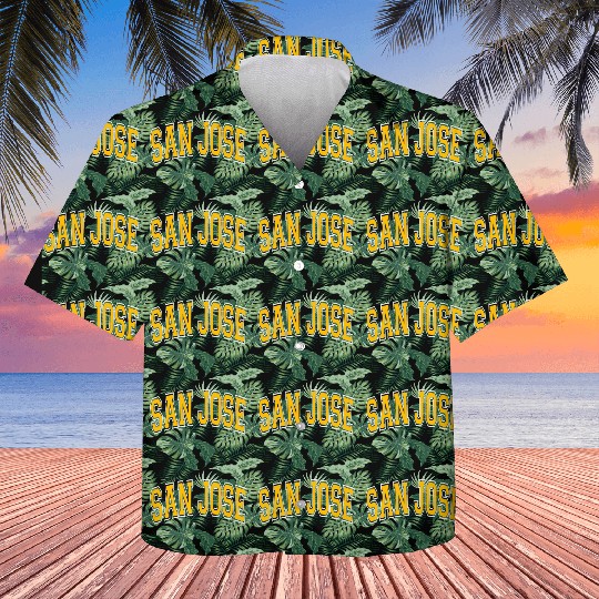San Jose Varsity Style Amber Text Kids Hawaiians