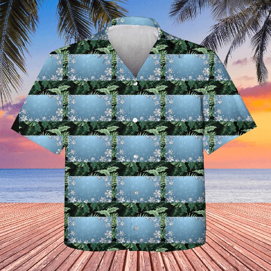 Winter Snowflakes Blue Pattern Kids Hawaiians