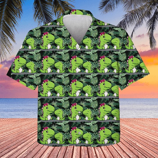 Big sister dino t-rex dinosaur sibling baby girls Kids Hawaiians