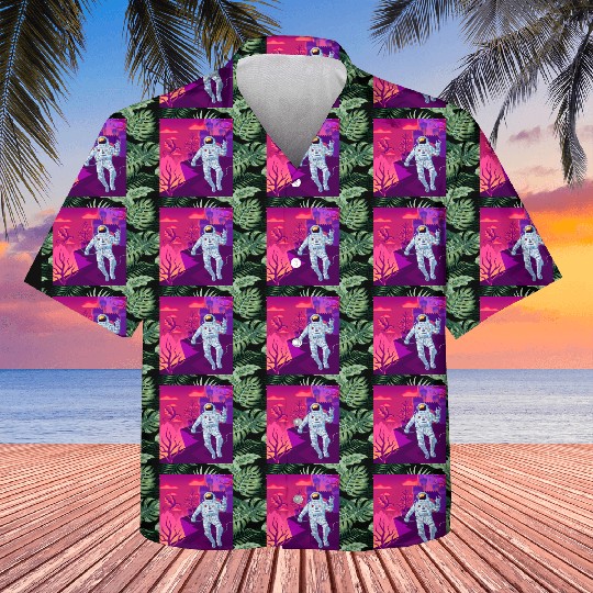 Astronaut in a fantasy world with castle dragons Kids Hawaiians