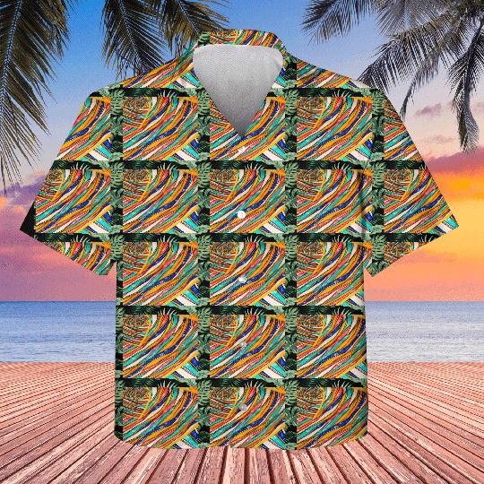 Neon Rainbow Retro 2023 NewYear Vintage Stronger Kids Hawaiians