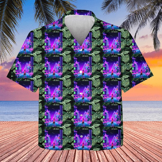 Vaporwave Car Synthwave Girl Kids Hawaiians
