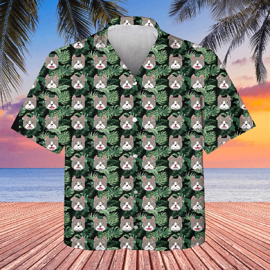 Funny Pitbull Terrier Dog Cartoon Faces Kids Hawaiians