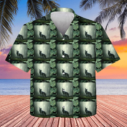 Howling wolf at midnight Kids Hawaiians