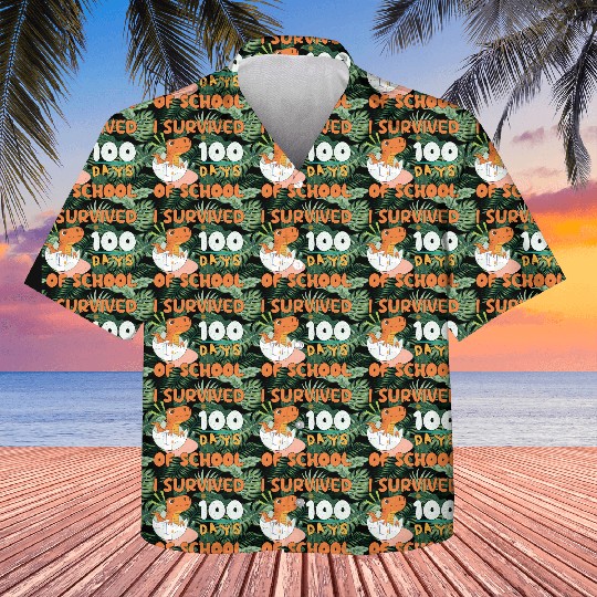 I Survived 100 Days Of School, Funny gift For Kids Kids Hawaiians