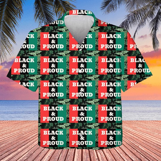 Black and Proud on a Red, Black, and Green Colors Kids Hawaiians