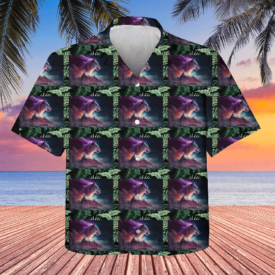 Electric Mountain, Violet Skies, and a Luminous Wo Kids Hawaiians
