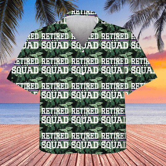 Retirement Patriotic US Flag Retired Squad Kids Hawaiians