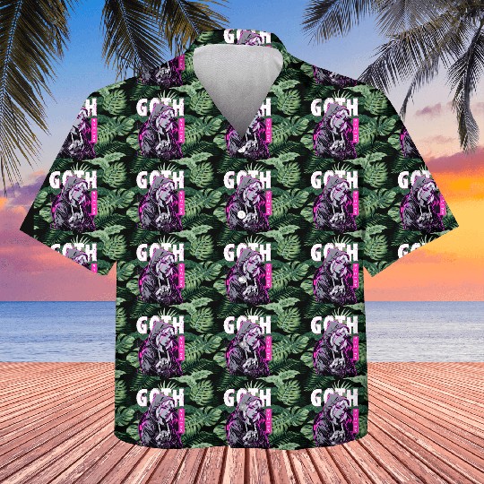 Gothic Sad Girl Anime Japanese Cybergoth Vaporwave Kids Hawaiians