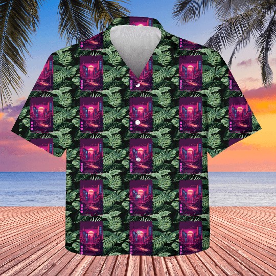 Vaporwave City Night Scene Tokyo Japanese Aestheti Kids Hawaiians