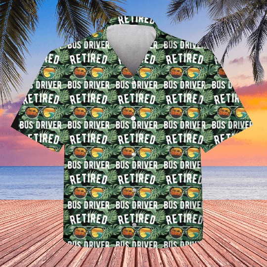 Retired Bus Driver Beach Vacation Sunglasses Kids Hawaiians