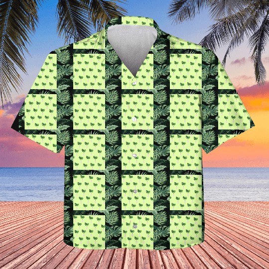 Green Tropical Palm Leaves In A Grey Vessel Kids Hawaiians