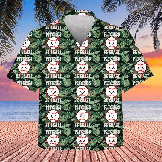 Pitches Be Crazy Funny Baseball Gift Kids Hawaiians