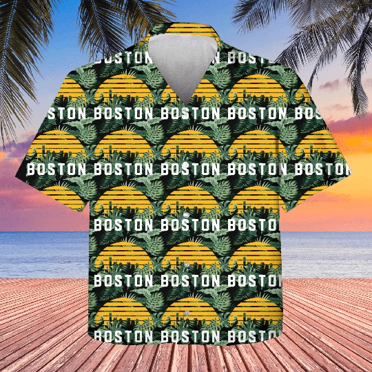 Boston Massachusetts Cityscape Yellow Kids Hawaiians